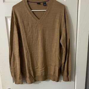 Saks Fifth Avenue Tan V-Neck Sweater
